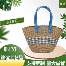 厂家批发女手提包大容量菜篮子小众款草编包托特包高级感