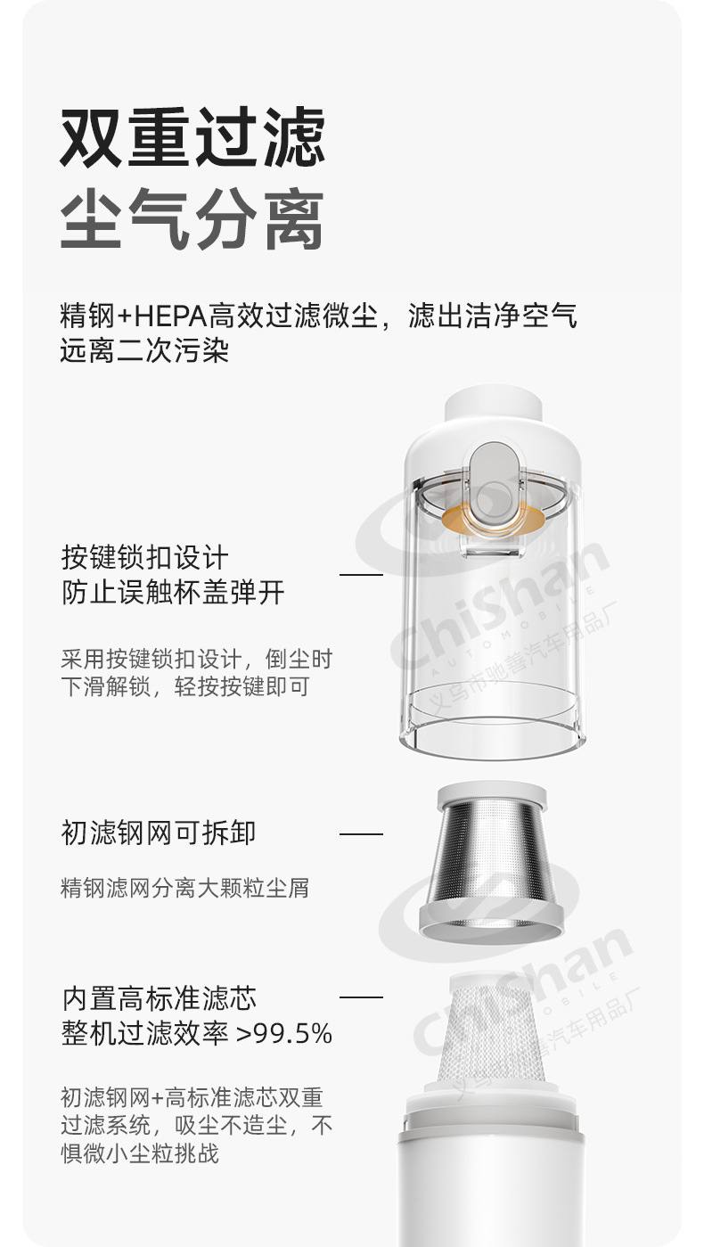 [Customized] Car Vacuum Cleaner with Super Strong Suction Power, Handheld Small Portable Vacuum Cleaner for Cars, Suction and Blowing All-In-One Machine