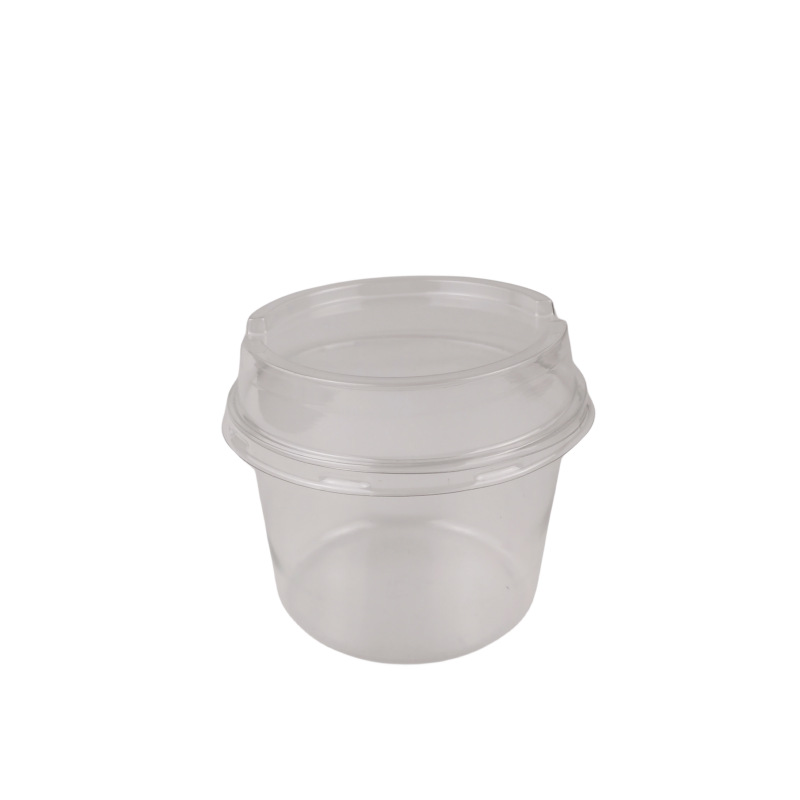 Desechable redondo taza de mousse transparente 250ml de alta cubierta de pastel de queso postre leche agria taza caja de embalaje transparente