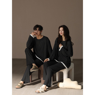 [Super soft] Modal Couple Pajamas Spring and Autumn New Long Sleeve Casual Simple Men's and Women's suit Home Clothes