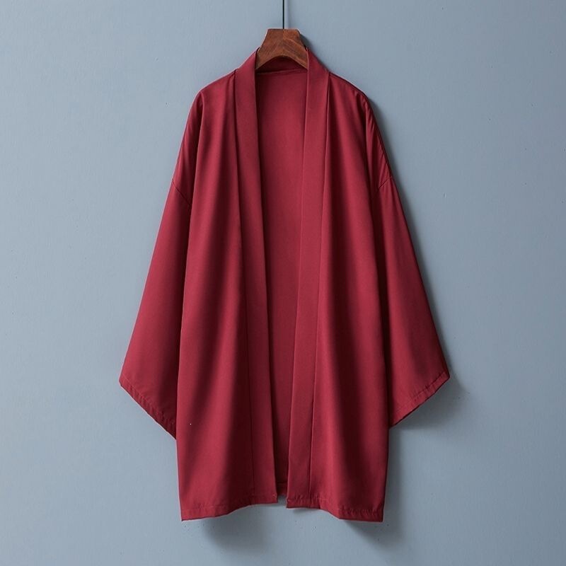 Summer Ethnic Style Retro Improved Hanfu Loose Kimono Cardigan Beach Vacation Solid Color Robe Sun Protection Clothing