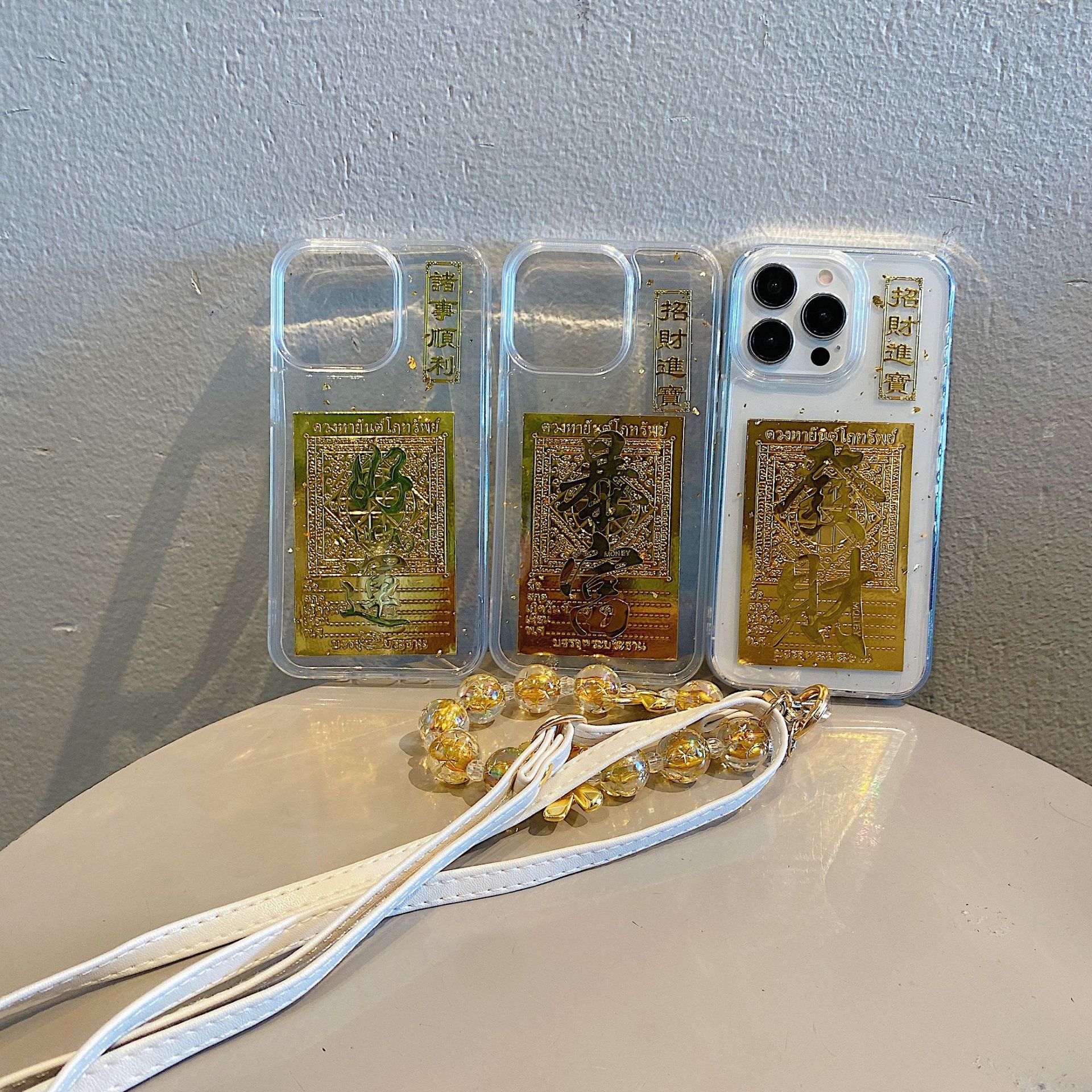 滴胶金箔适用华为P60PRO手机壳mate60中国风S23三星Galaxys25批发