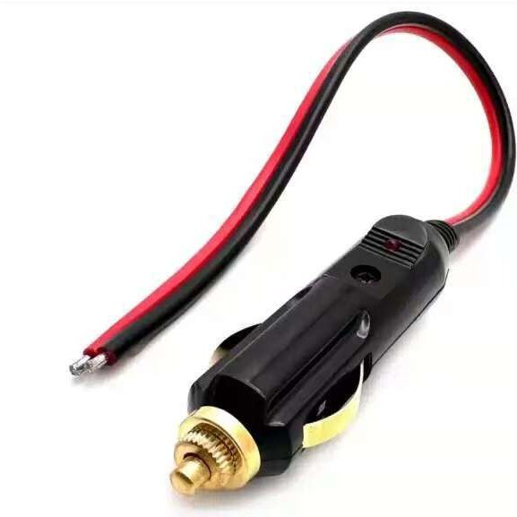 Car High-Power 12V24V Cigarette Lighter Plug Bakelite All-Copper American Style Air Pump with Light Universal Pure Copper Plug