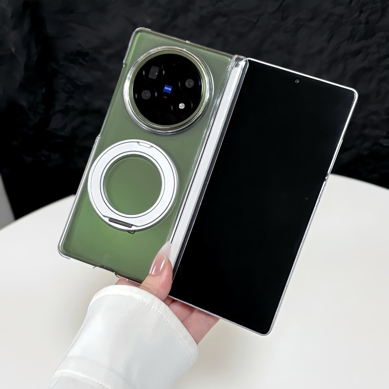 适用vivoxfold5手机壳透明双中轴铰链保护XFold5旋转磁吸支架pc壳|undefined