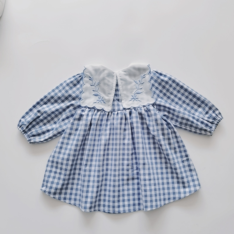 Robes 100% De Filles De Coton D'impression De Plaid De Mode display picture 3