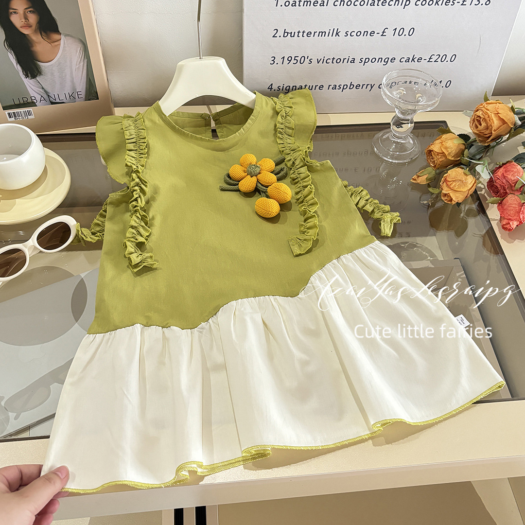 Children's Wear dress New Baby Summer Pleated Skirt Korean Fashion Western Style Academic Style POLO Skirt