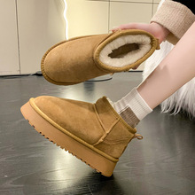 雪地靴女2023冬季新款韓版時尚休閑厚底加絨保暖一腳蹬學生棉鞋女