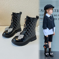 Girls Martin Boots 2024 Autumn and Winter New Children's Boots Fashion Single Boots Little Girls British Style Princess Short Boots