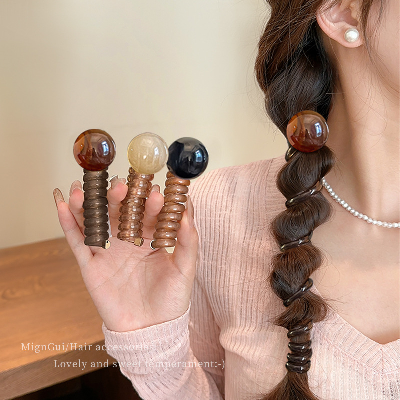 Retro simple espuma trenza cuerda de cabeza mujer 2025 nueva línea telefónica de alta calidad anillo de cabello cuerda de cabello de cola de caballo tocado adulto