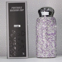 豪華な保温カップ304ステンレス製携帯カップバイオレット満ドリルポケットカップアマゾンの爆発金
