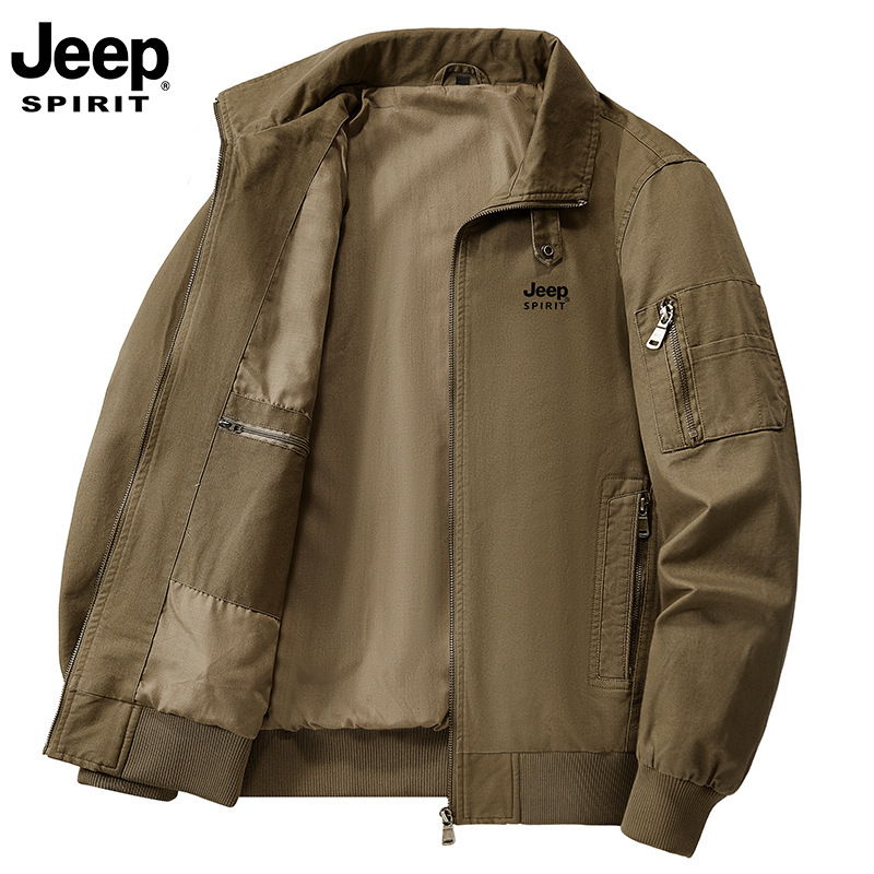 Men's Spring and Autumn Coat American Style Tooling Pure Cotton Men's Jacket Loose plus size Aviator Lapel Retro Casual Top Men's Spring and Autumn Coat American Style Tooling Pure Cotton Men's Jacket Loose plus size Aviator Lapel Retro Casual Top