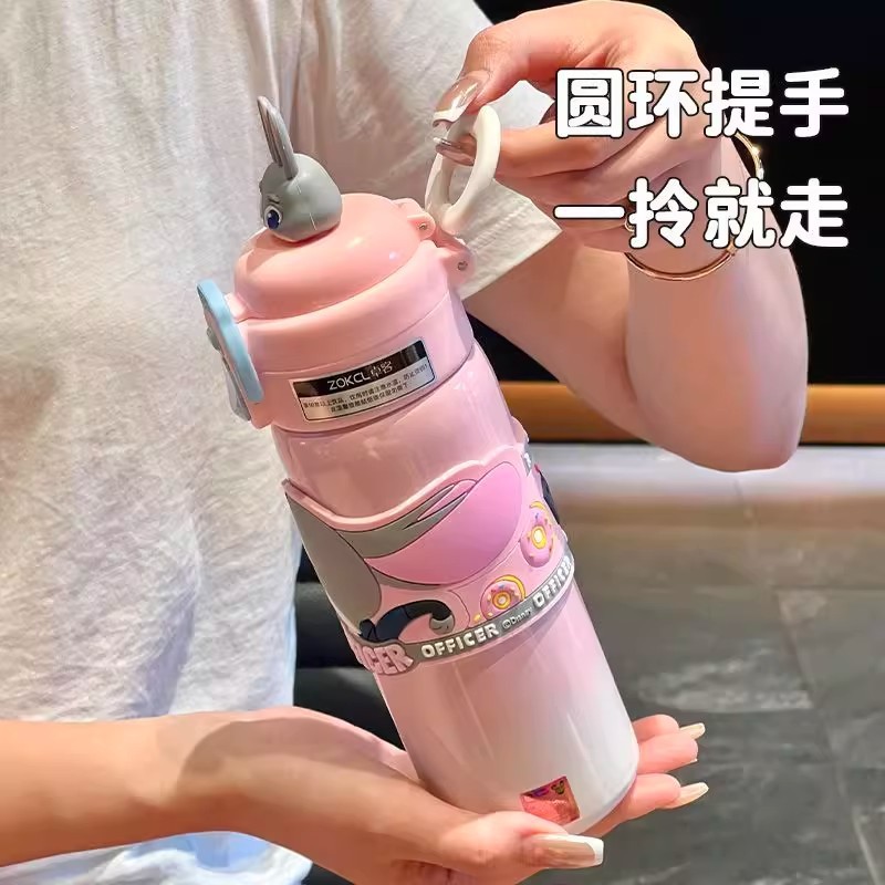 ストロベリーベア魔法瓶カップ ニック ダブルドリンク 男の子と女の子用 高見えストローカップ ジュディ 子供用学校専用カップ|undefined