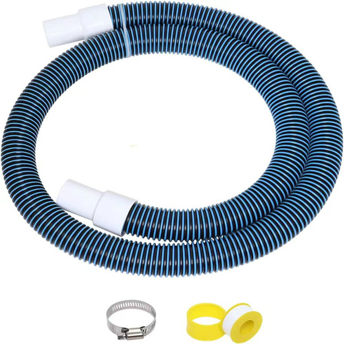 Swimming Pool Pipe Swimming Pool Drainage Pipe Swimming Pool Filter Hose EVA Two-color Pipe with 2 Joints Clamp Raw Tape 
