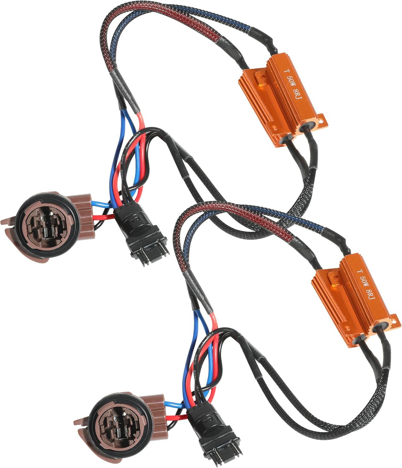 RACOONA 50W 6 欧姆大灯灯泡继电器线束适配器防闪烁错误解码器,