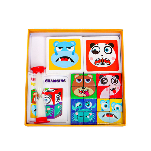 Wooden Face Changing Rubik's Cube Intelligent Building Blocks Children's Logical Thinking Training Parent-Child Interactive Desktop Puzzle Game Toy