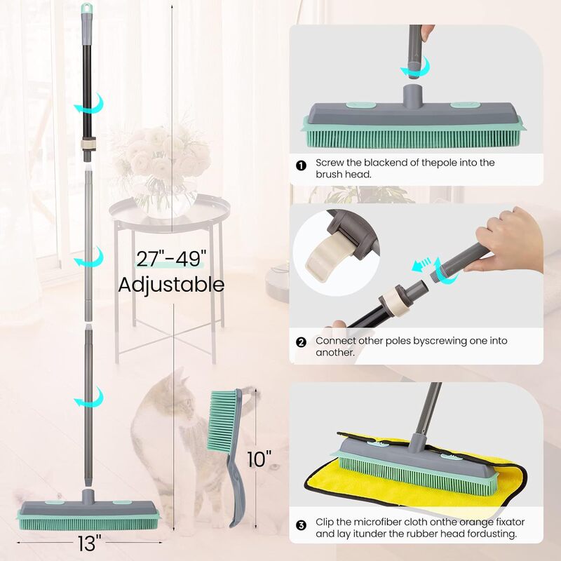Foreign Trade Wholesale Custom Rubber Broom Carpet Rake for Pet Hair, Fur Remover Broom Foreign Trade Wholesale Custom Rubber Broom Carpet Rake for Pet Hair, Fur Remover Broom