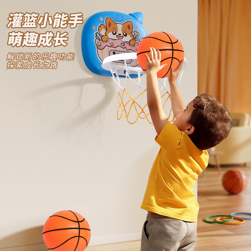 子供のバスケットボールの枠の室内はかごを入れて掛けます。|undefined