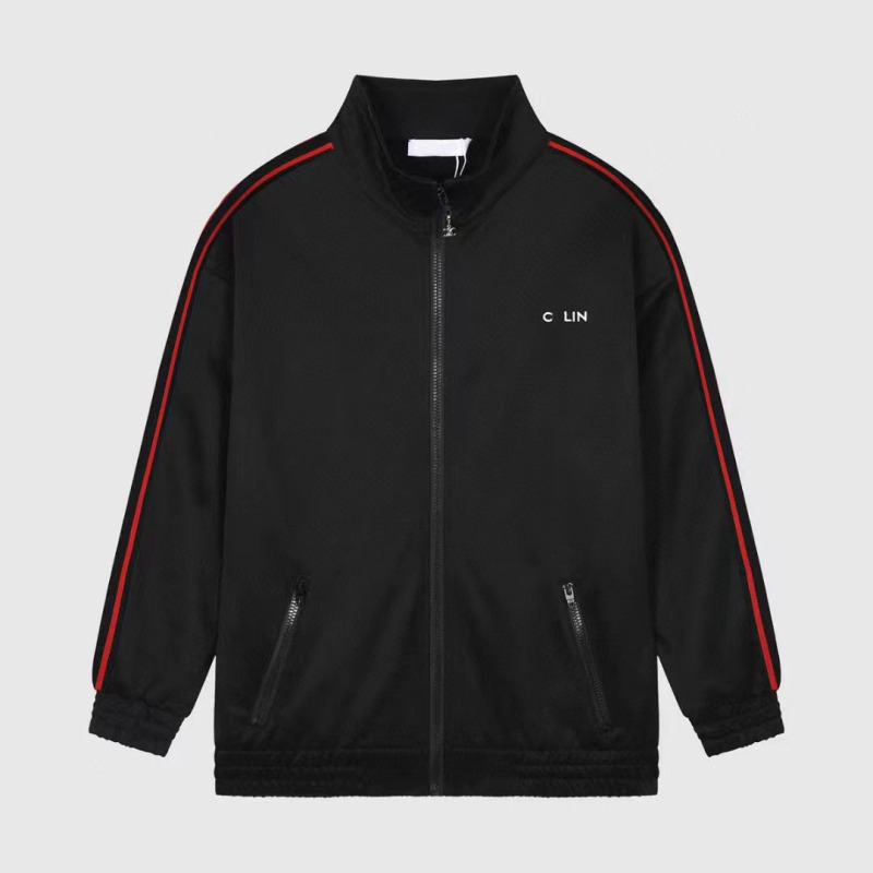 High-End Classic Casual Sports Jacket and Pants with Embroidered Logo and Striped Webbing Unisex Set High-End Classic Casual Sports Jacket and Pants with Embroidered Logo and Striped Webbing Unisex Set