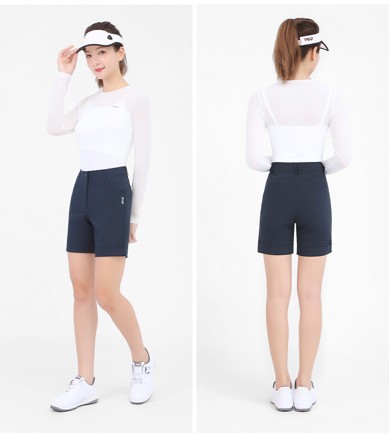 Áo thun golf chống nắng dài tay PGM chất liệu lụa lạnh co giãn cao — Áo thun nữ màu trắng YF304, YF305 quần áo nữ chống nắng đáy áo màu xanh sapphire, YF309 áo phông nữ màu trắng, YF305 quần áo nữ chống nắng đáy áo màu trắng chi tiết 20