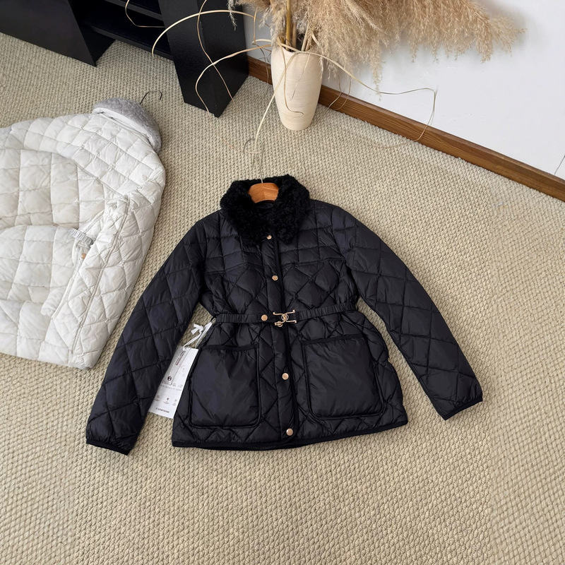 Cross-border high-end women's down jacket, slimming and waist-cinching design, 26 autumn/winter warm quilted 90% white duck down coat