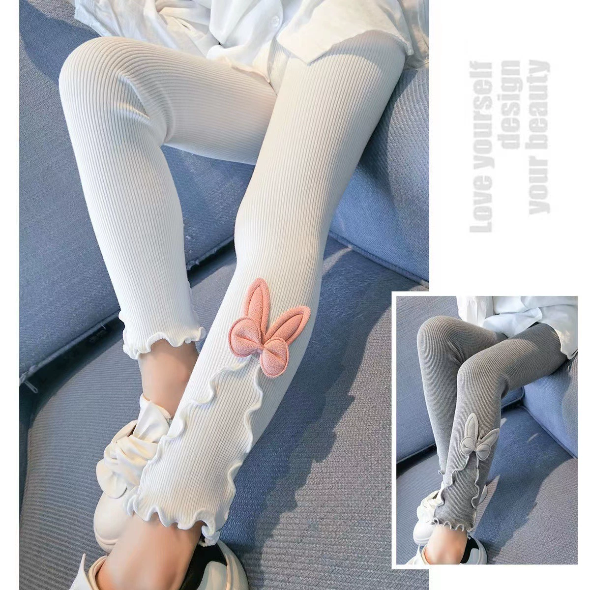 Cute spring leggings, autumn children's trousers, 2025 years, Korean style