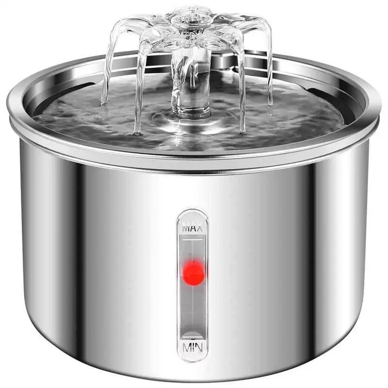Acero inoxidable auto circulación de agua viva gatos silenciosos bebedores de agua inteligentes alimentadores de agua de temperatura constante
