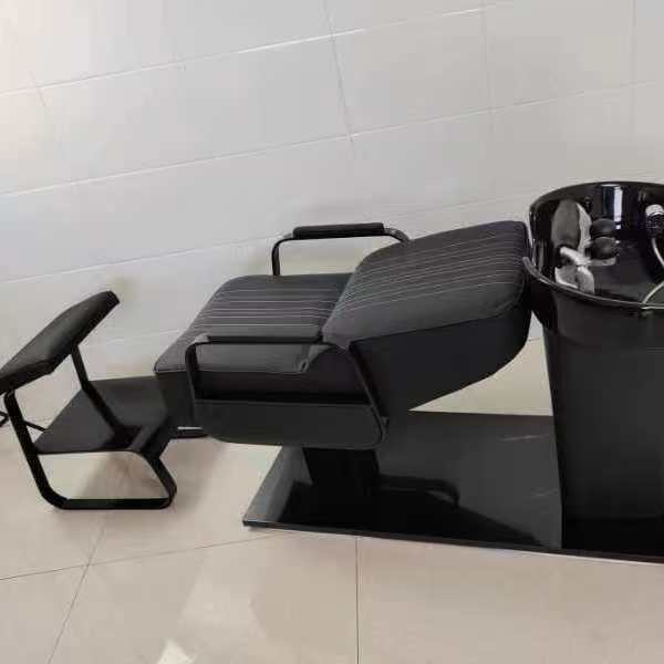 Barbería de celebridades de Internet, cama de champú, peluquería, lavabo profundo de cerámica, peluquería, cama de descarga, cama de masaje semi-reclinada, estándar oficial