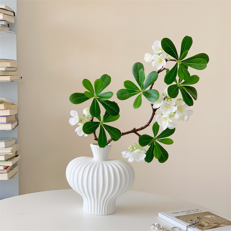 Impresión 3D Simulación de flores de paulownia, decoración de flores falsas, plantas verdes biónicas, plantas en macetas, sala de estar, decoración de mesa, decoración floral