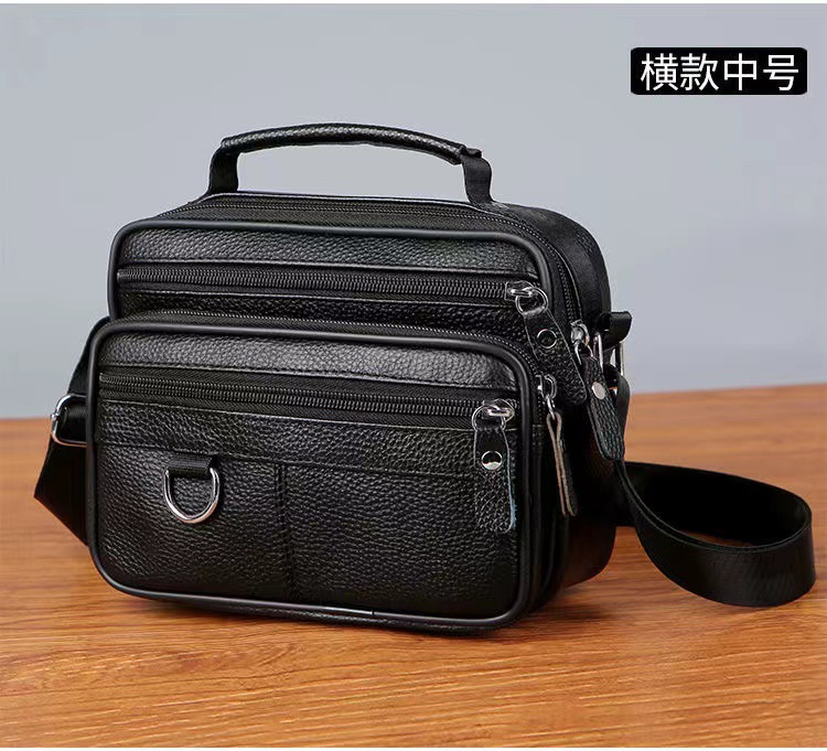 Bolso de hombre de cuero de nuevo estilo, bolso de mensajero de calidad, bolso casual de alta gama, mochila de cuero suave, bolso de hombro de piel de vaca de primera capa, bolso