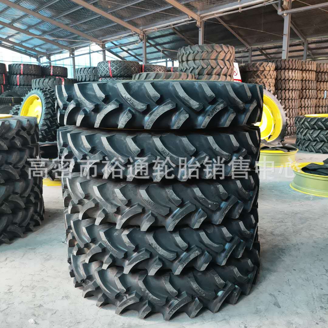 农用拖拉机改装中耕打药采棉机人字轮胎11-38 12.4-28-48可配钢圈