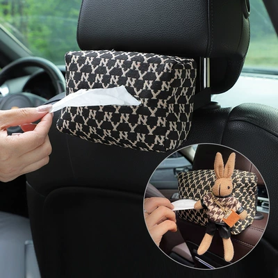 Jacquard Multifunctional Car Seat Back: Car tissue box/set