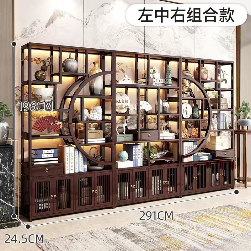 メーカークリアランスセール新しい中国風の茶とワインのキャビネットリビングルームディスプレイキャビネットDuobaoge紫砂ポットディスプレイキャビネット|undefined