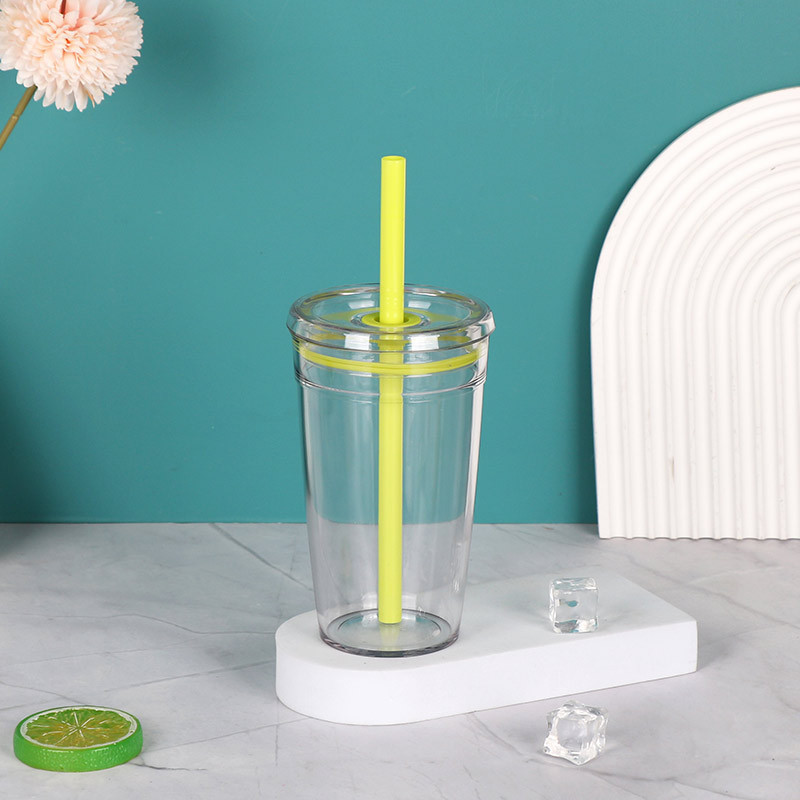 クロスボーダー 15 オンスプラスチックカップポータブル単層透明プラスチックカップストローカップマルチカラーコーヒーカップミルクティーカップ|undefined
