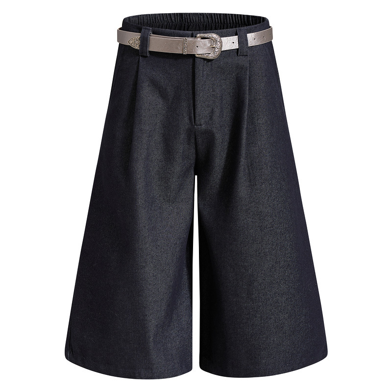 Old Money Style Jeans with Patchwork Wide-Leg Trousers for Men, Straight-Cut Loose Casual Cleanfit Cropped Pants