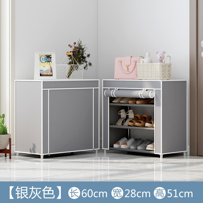 Estante de zapatos de tela de Oxford simple multicapa estante de almacenamiento multifuncional a prueba de polvo en la puerta del dormitorio estudiantil