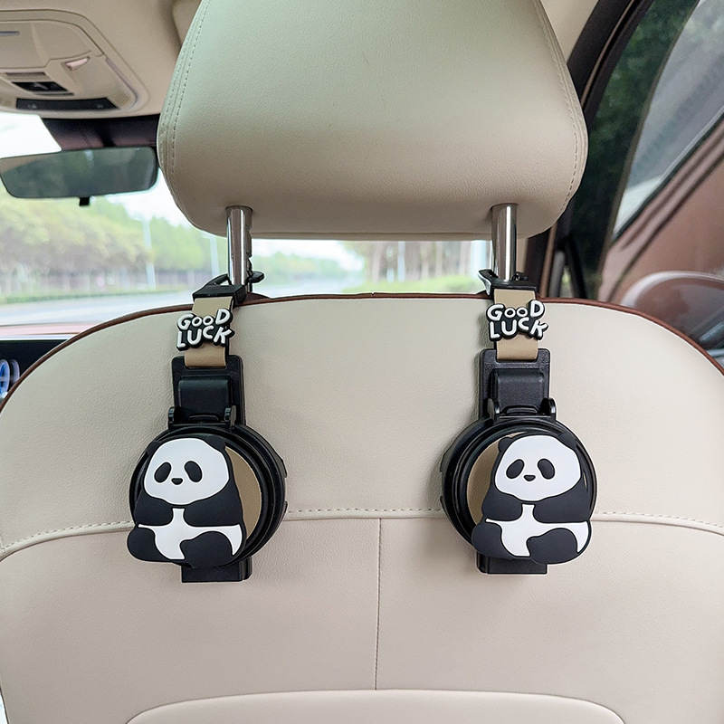 Interior Rear Seat — Aika Car cup holder/beverage holder - cup-holderhook-2-in-1-beige-panda-2pcs
