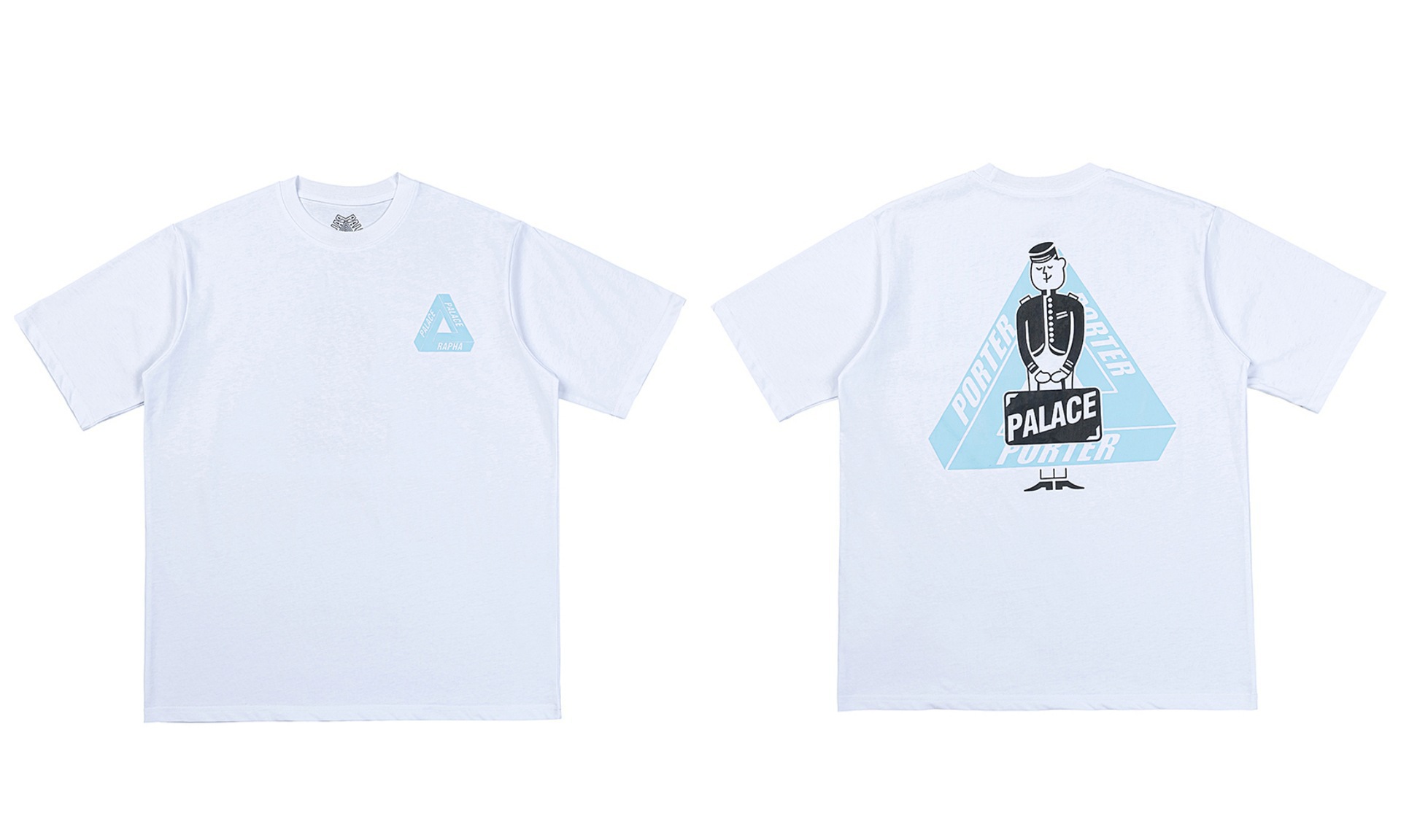 欧米のトレンドブランド「パレス」の三角形プリント入り男女兼用カジュアル純綿半袖Tシャツ、越境25新作、ゆったりシルエット