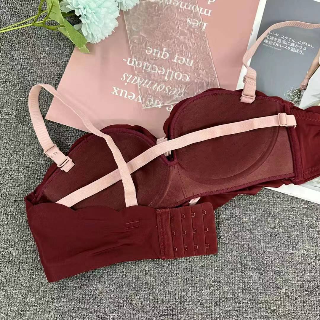 Nuevo estilo de verano brillante sin marcas cómodas ropa interior brillante sexy desnudo sujetador contra el pecho contra la caída del sujetador