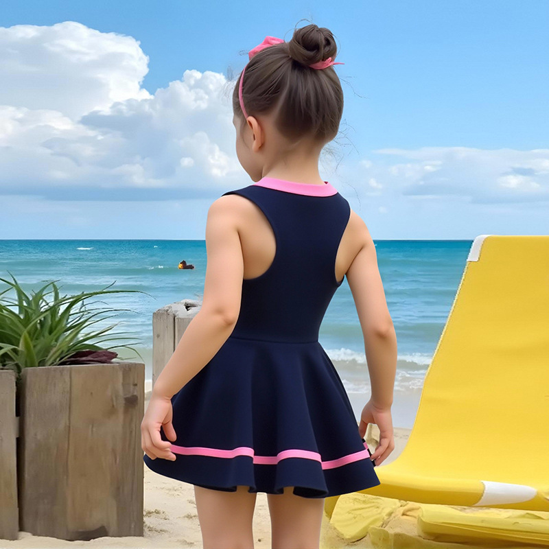 Traje de baño para niñas, traje de baño para niñas pequeñas, vestido de princesa de una pieza para niños pequeños y medianos, bebé niña, 145 g, estilo falda de secado rápido para niñas.