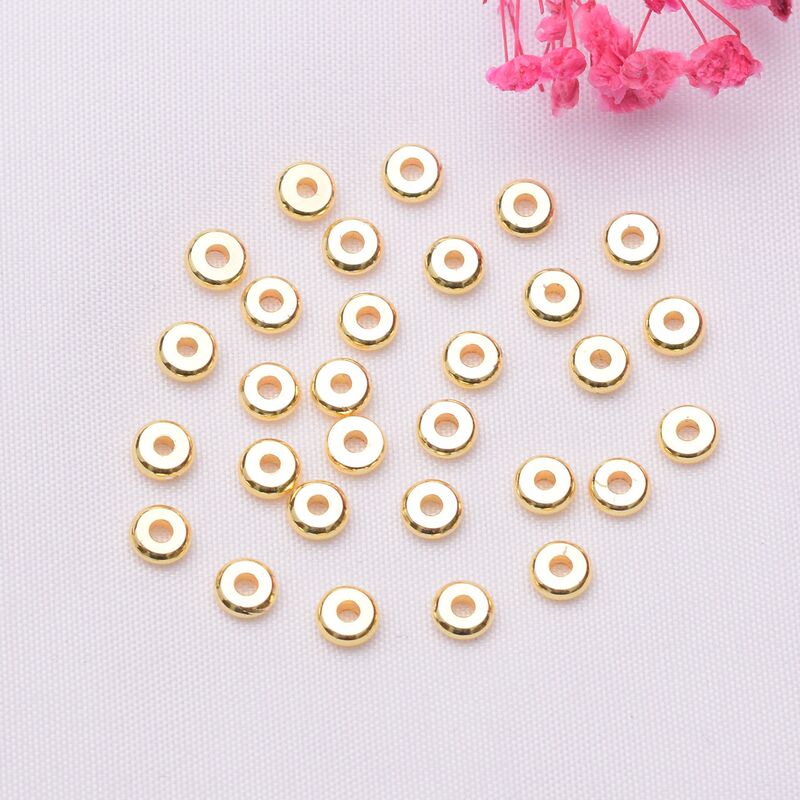 18K gold-wrapped color-preserving glossy spacer diy handmade bracelet necklace braided rope beaded loose beads accessories wheel spacer beads