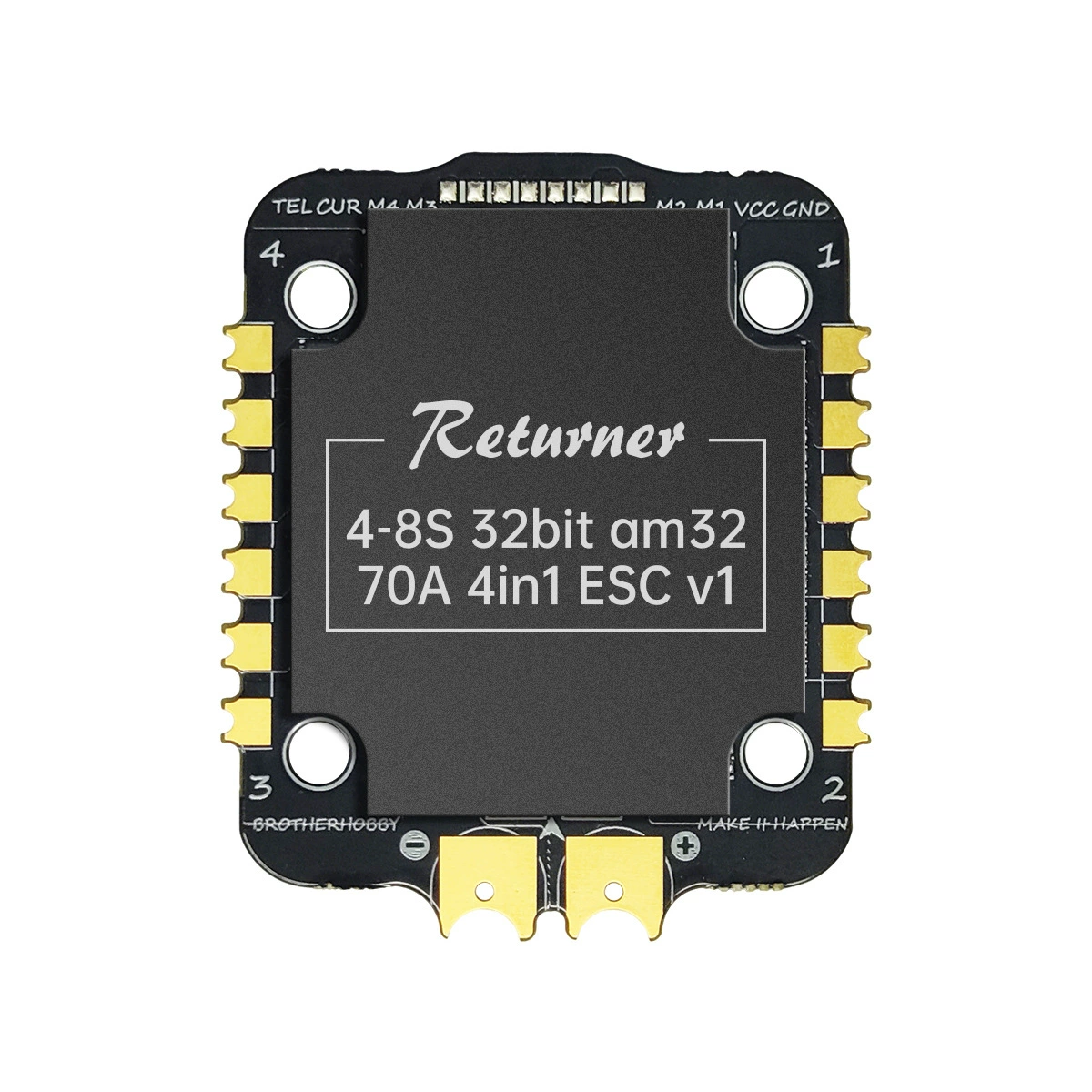 Returner 4-8S 32bit am32 70A 4in1 ESC V1 четырехвходовой электромеханический регулятор