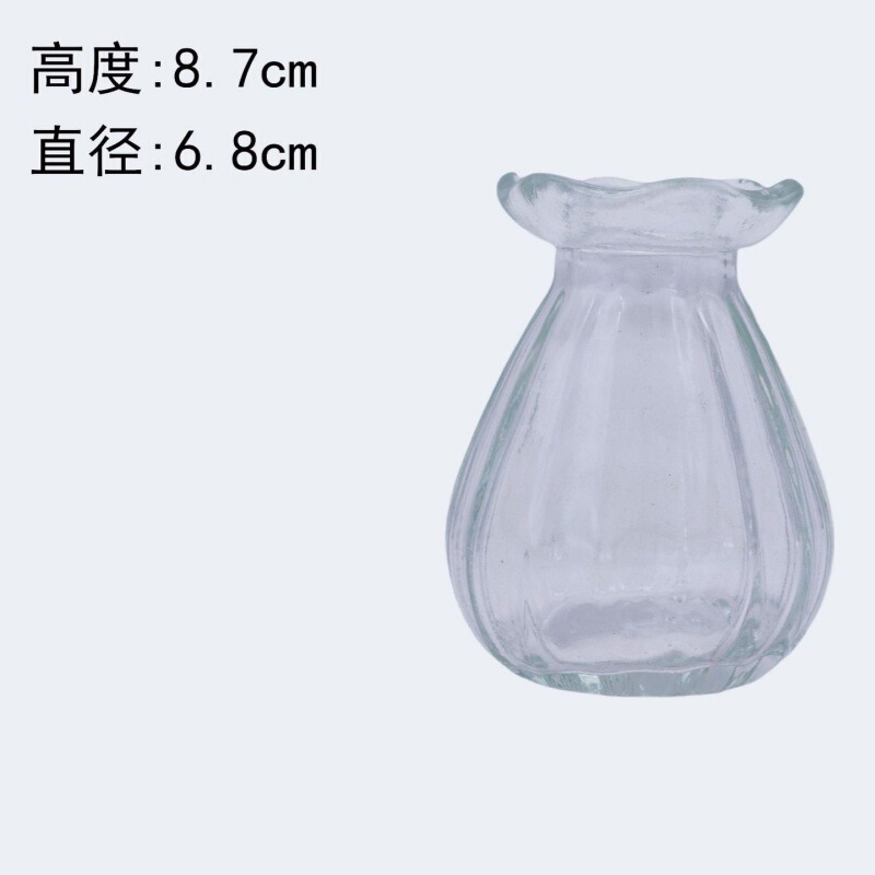 外国貿易卸売ライト高級ハイエンド小さな花瓶セットレトロレリーフフラワーアレンジメント装飾品透明ガラス花瓶|undefined