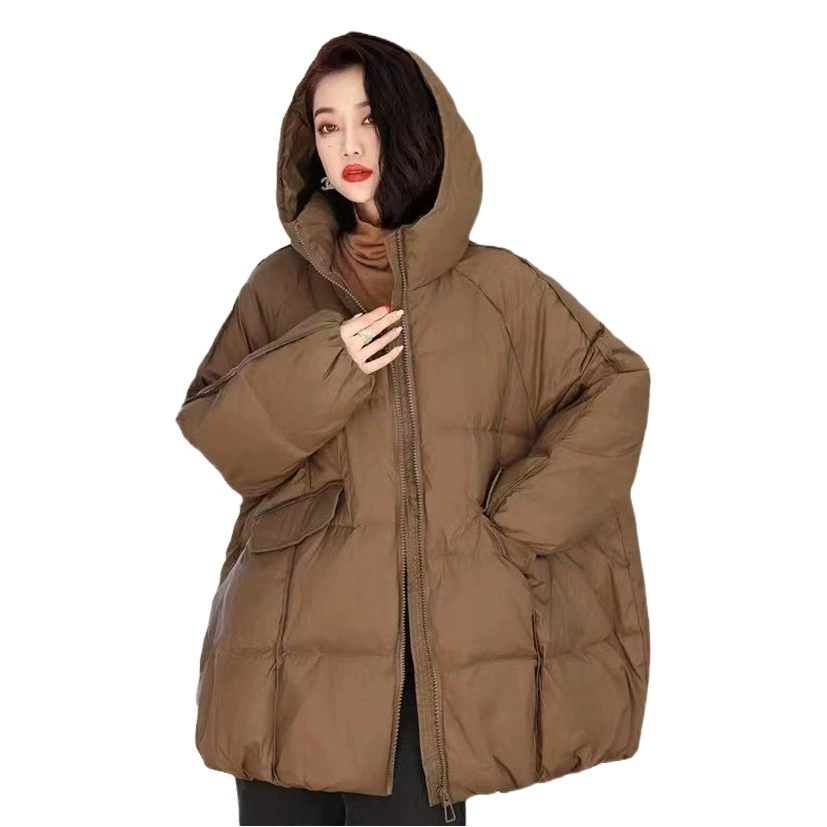 Свободный пуховик для женщин 2023 Зимний Бутик в этническом стиле художественное Ретро теплое белое пальто на утином пуху с капюшоном модное