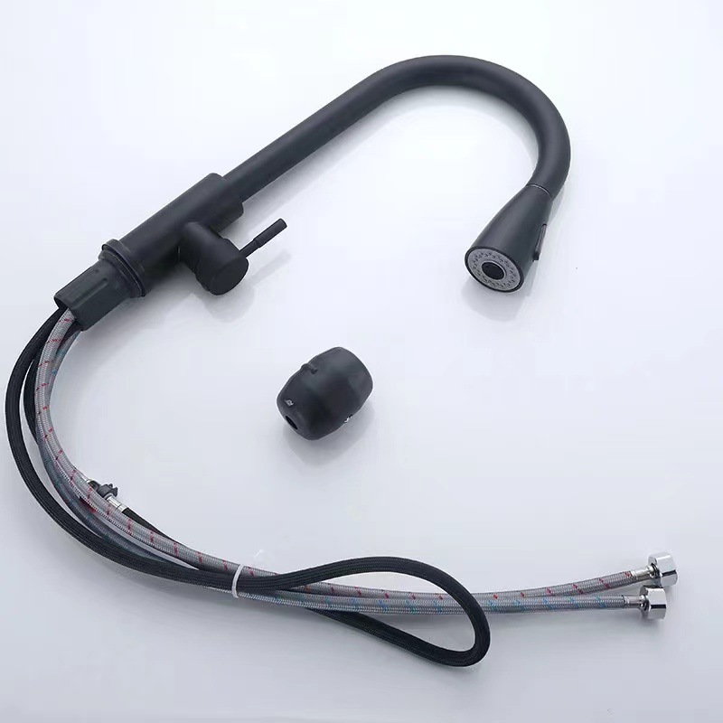 Grifo de cocina extensible 304 acero inoxidable, extraíble, anticorrosión, agua fría y caliente.