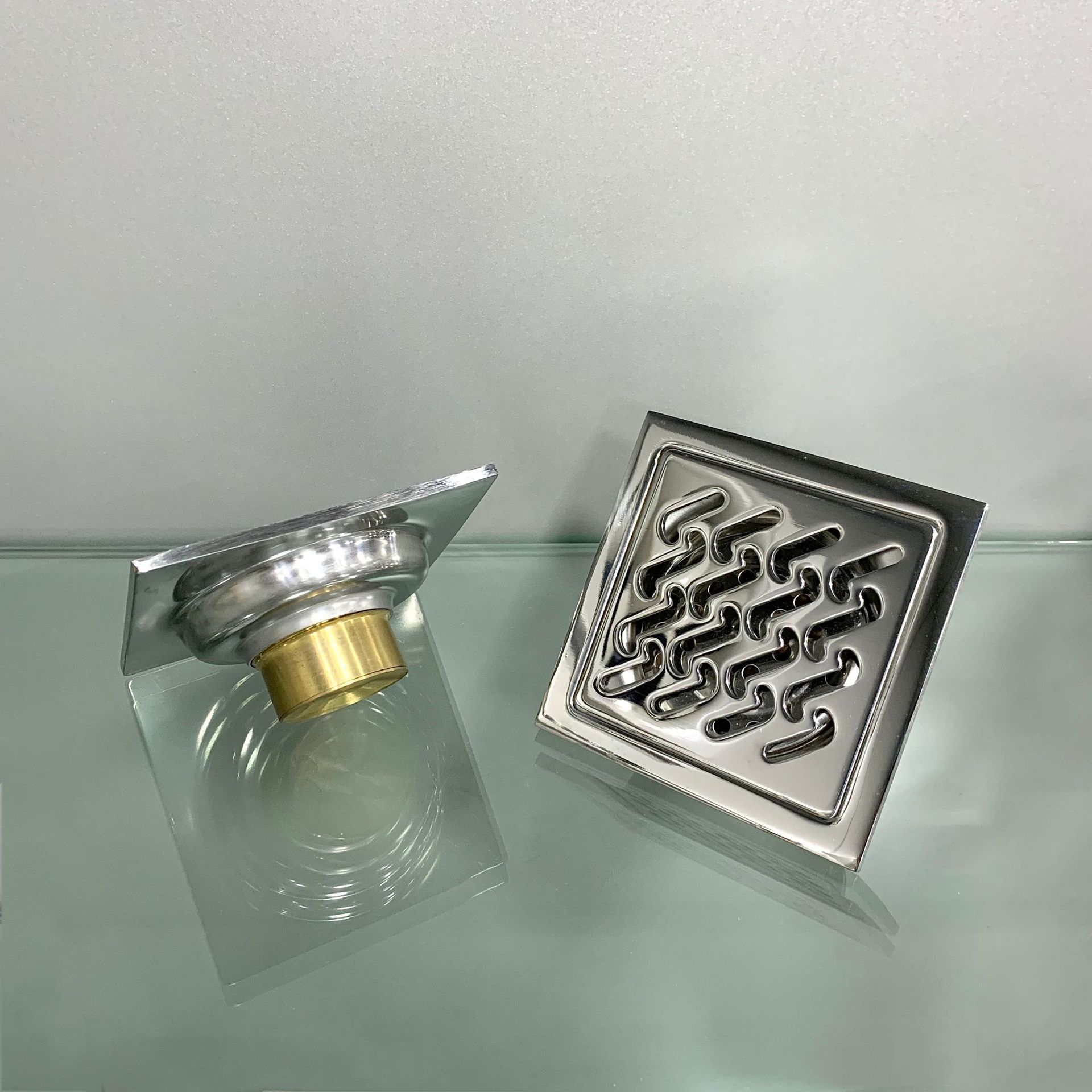 Acero inoxidable 6cm desagüe de piso antiolor núcleo de cobre auto-sellado desagüe de piso baño balcón lavadora desagüe de piso doble uso al por mayor