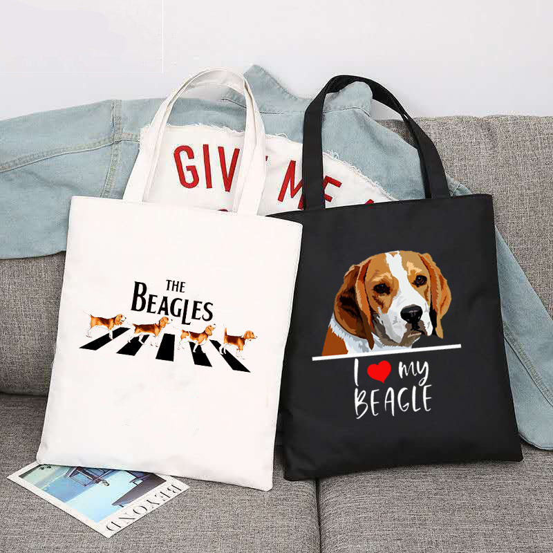 Beagles perro Beagles Beagle impresa bolsa de lona bolsa de hombro bolsa de comercio exterior global bolsa de compras