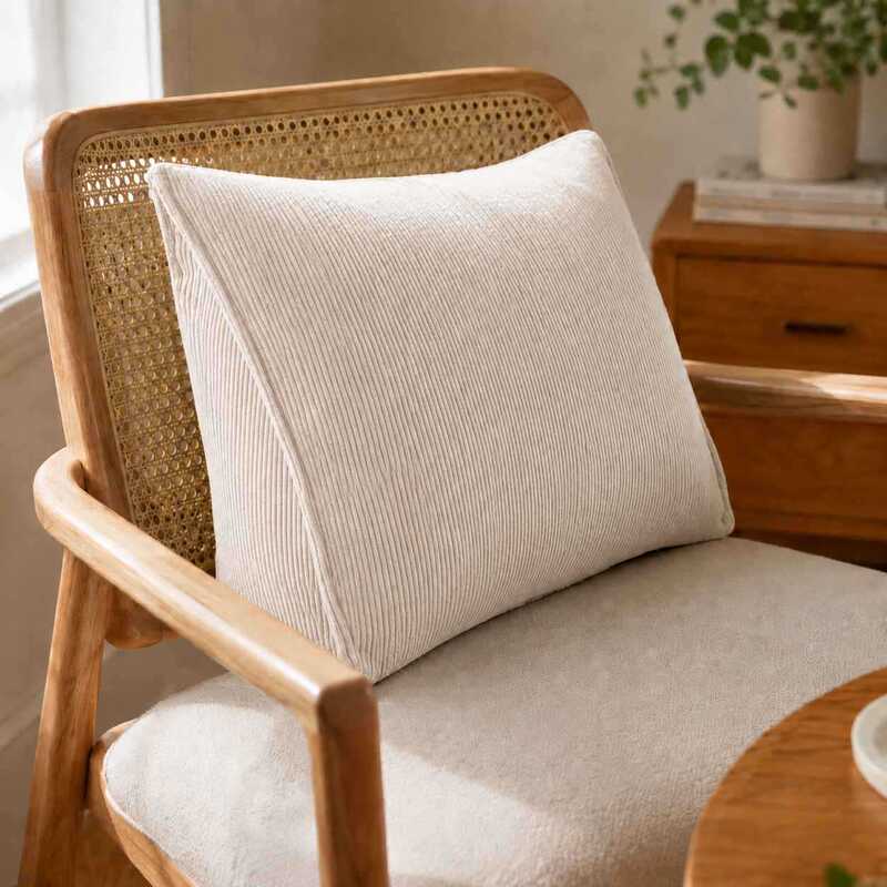 Corduroy Backrest Triangle Lumbar Support Office Chair Back Cushion Machine Washable Bed Living Room Bedroom Long Sitting Lumbar Cushion