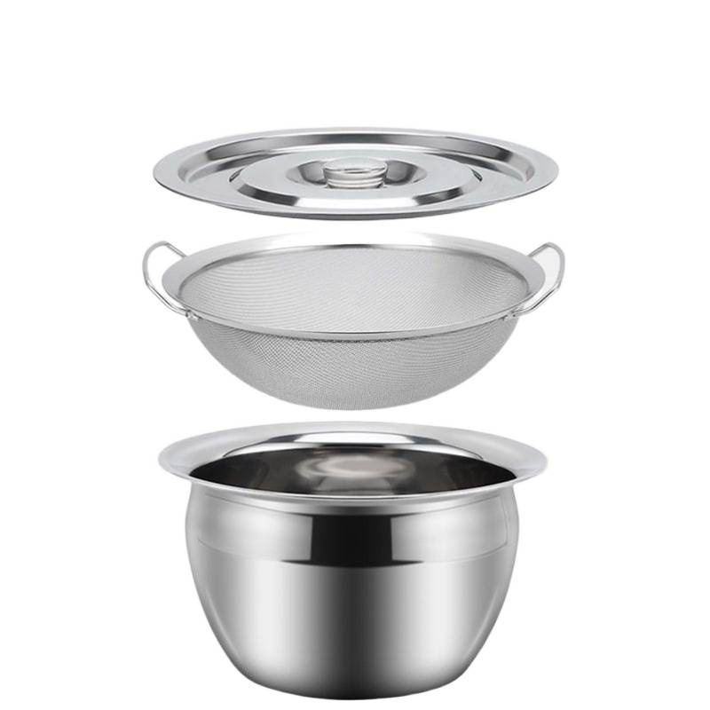 Cuenca de aceite de acero inoxidable con cubierta, tanque de aceite doméstico, cuenca de manteca de cerdo, tambor de descarga de aceite de cocina, cuenca de aceite comercial resistente a altas temperaturas