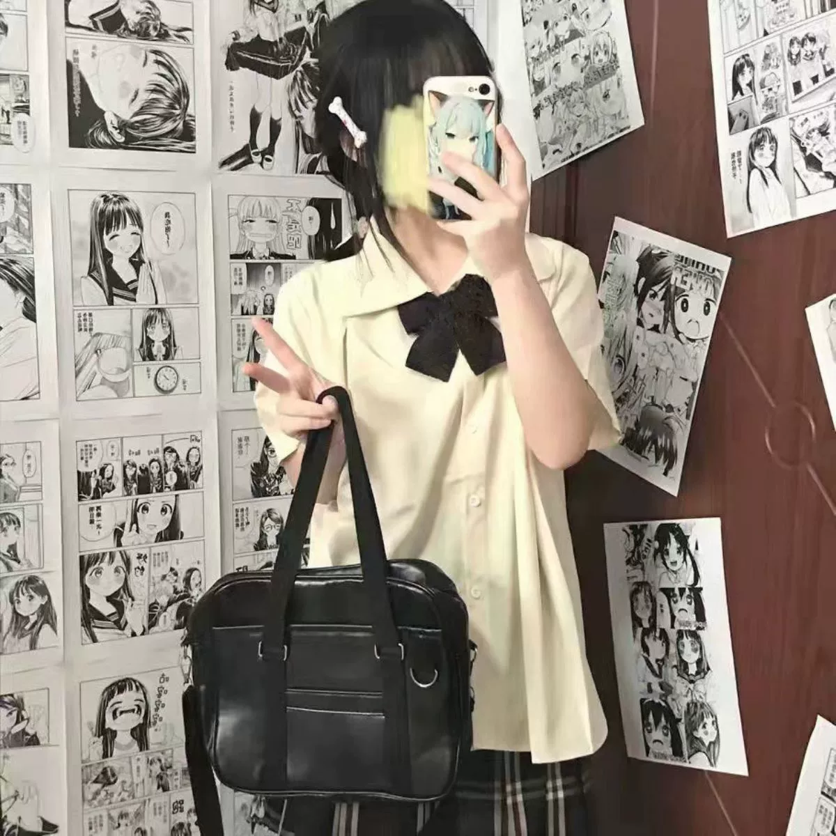 Настоящая pleated skirt ученика, летняя рубашка, милая кукла, форма, набор, круглая воротничок, воротник куклы