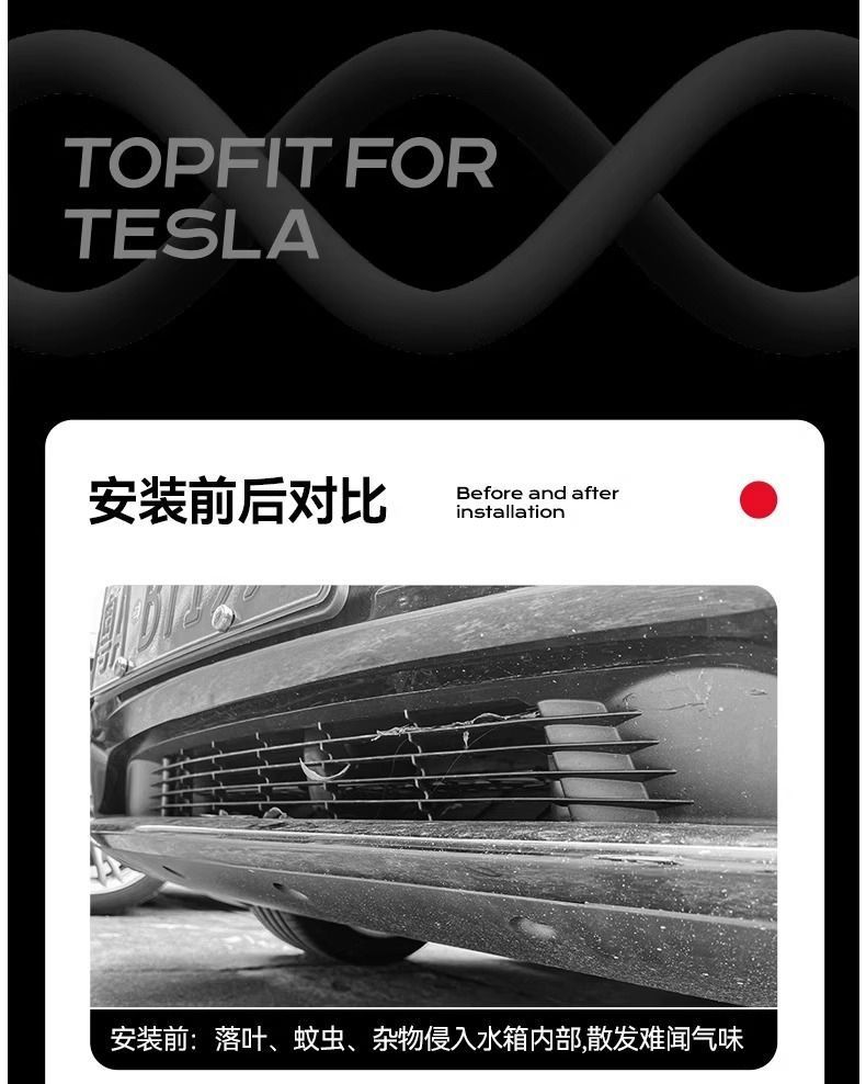 Applicable for the New Model Y Tesla Insect-Proof Net, Detachable Front Grille Air Intake Protection Modification Accessory
